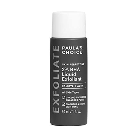Amazon.com: Paula's Choice Skin Perfecting 2% BHA Liquid Salicylic Acid Exfoliant, Gentle Facial Exfoliator for Blackheads, Large Pores, Wrinkles & Fine Lines, Travel Size, 1 Fluid Ounce - PACKAGING MAY VARY : Clothing, Shoes & Jewelry