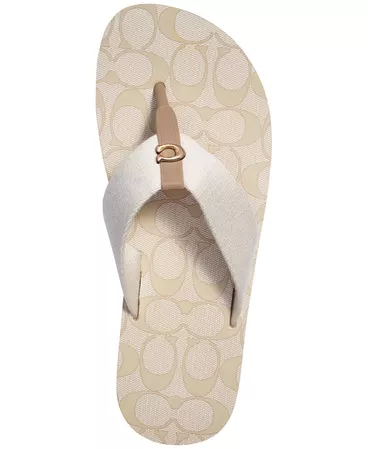 White COACH Women's Zoe Thong Flip-Flop Sandals & Reviews - Sandals - Shoes - Macy's