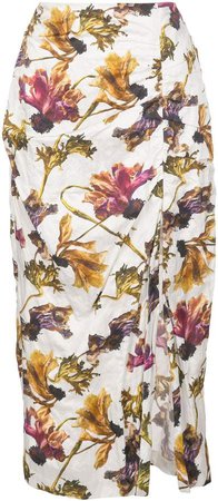 Collection floral-print midi skirt