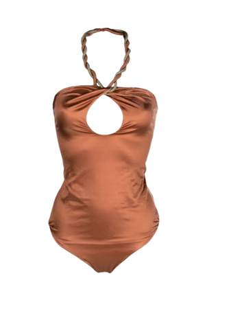 copper Isa Boulder reversible twist-detail swimsuits