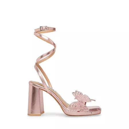 MONARCH Pink Metallic Square Toe Butterfly Heel | Women's Heels – Steve Madden