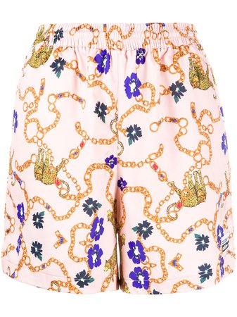 Pink & yellow adidas Her Studio London baroque-print shorts GD4267 - Farfetch