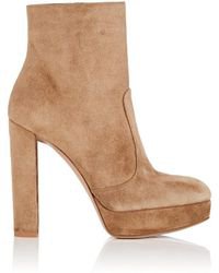 Gianvito Rossi Brook 120 Suede Platform Ankle Boots in Black - Lyst