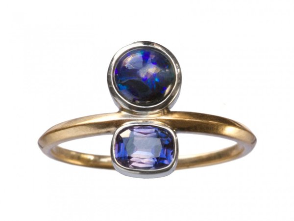 EB Black Opal & Sapphire Ring - Rings - Shop | Erie Basin