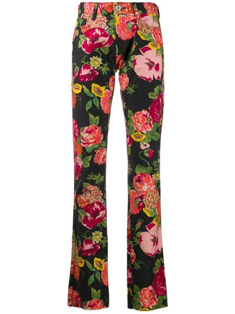 Junya Watanabe Comme Des Garçons Pre-Owned '2000S Floral Print Trousers Vintage | Farfetch.com
