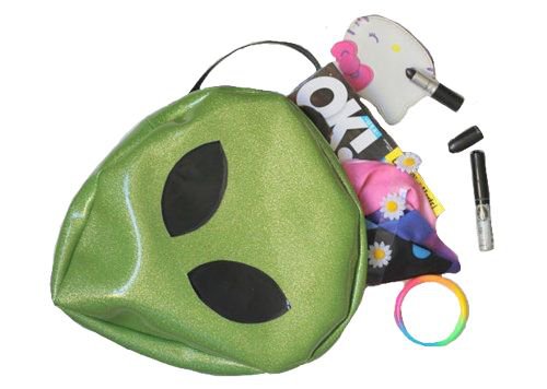 green alien purse handbag