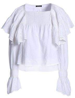 Ruffled Broderie Anglaise Cotton Blouse