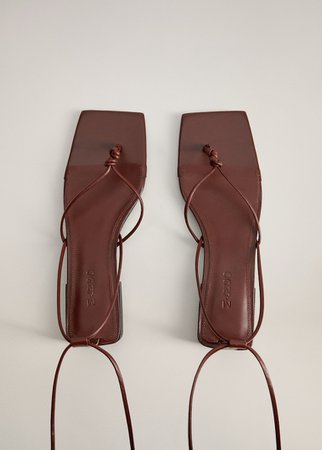 Leather straps sandals - Women | Mango USA brown