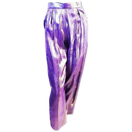 Giorgio Sant Angelo vintage lame purple pants disco era 70 For Sale at 1stdibs