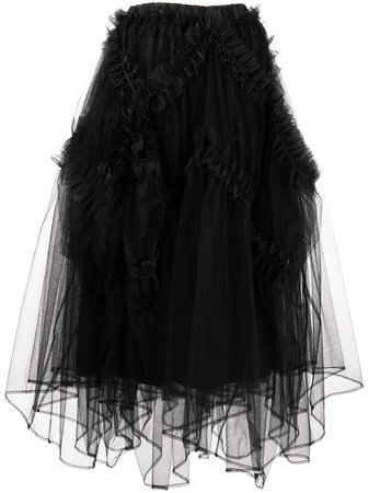 Shop black Comme Des Garçons Noir Kei Ninomiya ruffled gather tulle skirt with Express Delivery - Farfetch
