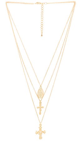 8 Other Reasons Crossed Layered Necklace in Gold | REVOLVE