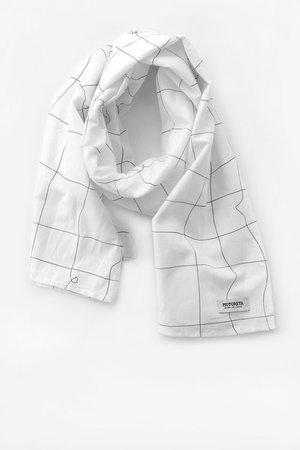 white grid scarf