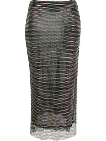 ROTATE crystal-embellished Mesh midi-skirt - Farfetch
