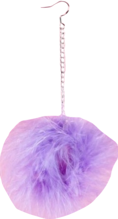 purple pompom earring