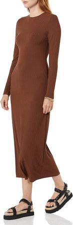 Amazon.com: Amazon Essentials Women's Wide Rib Open Back Long Sleeve Dress (Previously Daily Ritual) : Clothing, Shoes & Jewelry