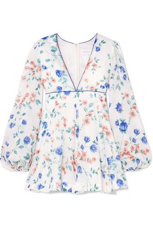 alice McCALL | Bluebell floral-print cotton and silk-blend mini dress | NET-A-PORTER.COM