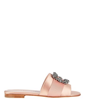 Manolo Blahnik Martamod Slide Sandals In Pink | INTERMIX®