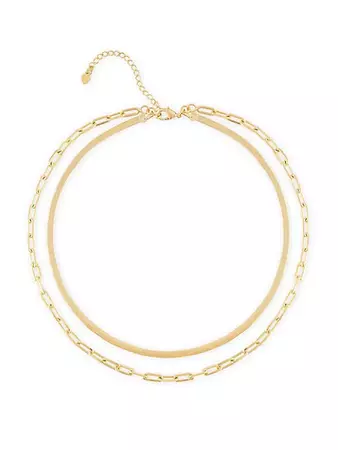 Shop Alexa Leigh Double Down 18K Gold-Filled Layered Necklace | Saks Fifth Avenue