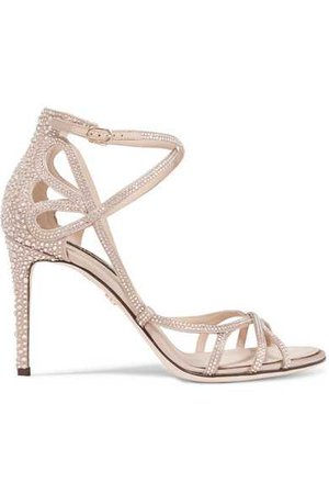 Dolce & Gabbana | Crystal-embellished satin sandals | NET-A-PORTER.COM