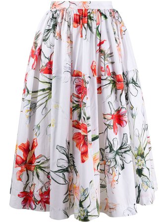 Alexander McQueen tropical flower print skirt