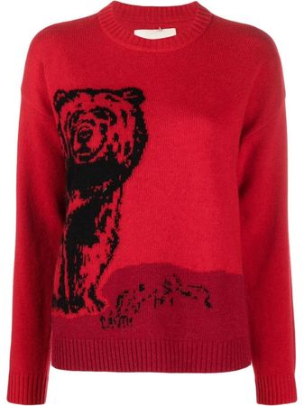 Emporio Armani bear-graphic intarsia-knit Jumper - Farfetch
