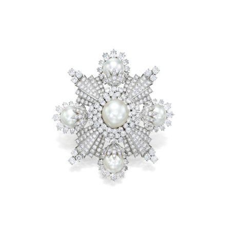 David Webb | Cultured Pearl and Diamond Pendant-Brooch | Magnificent Jewels | Sotheby's