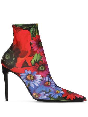 Dolce & Gabbana floral-print 105mm Ankle Boots - Farfetch