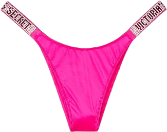 victoria Victoria's Secret hot pink rhinestone strap Brazilian
