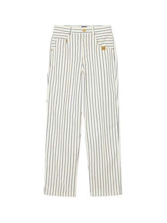 UNNIM Classic Denim Pants - Ivory/Navy Stripe : EENK SHOP
