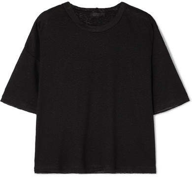 The Range - Shadow Ribbed Stretch Linen-blend T-shirt - Black