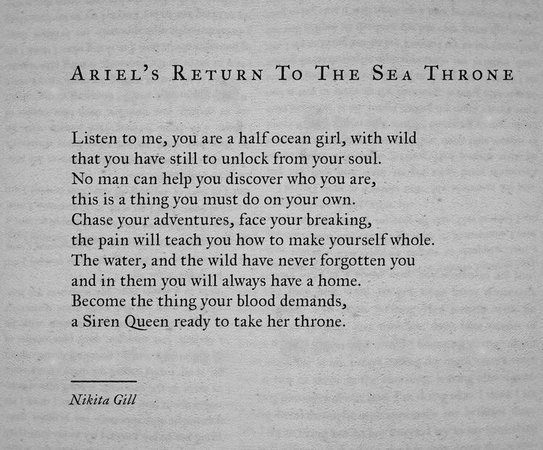 Ariel’s Return to the Sea Throne, by Nikita Gill
