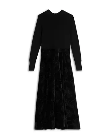 Ted Baker Knit Bodice Velvet Midi Dress | Bloomingdale's