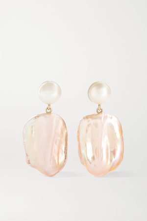 Gold Mondrian Rouge 14-karat gold pearl earrings | Sophie Bille Brahe | NET-A-PORTER