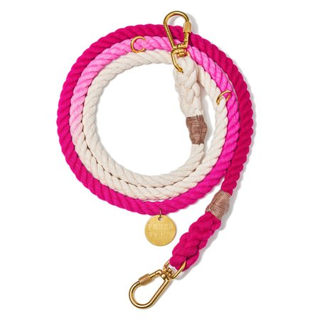 Magenta Ombre Cotton Rope Dog Leash, Adjustable | Found My Animal