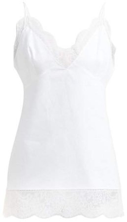 Carrie Lace Trimmed Cotton Camisole - Womens - White