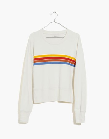 Rainbow-Inset Crop Sweatshirt
