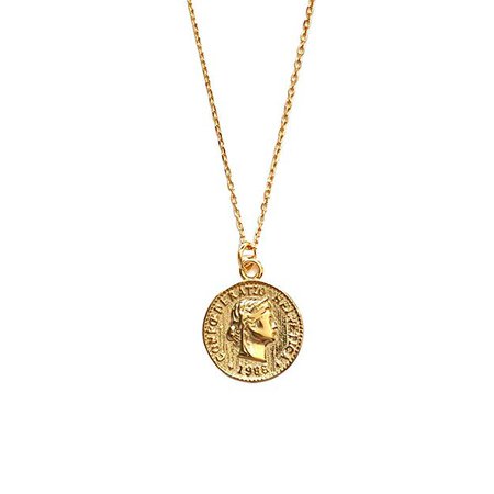Amazon.com: Carved Gold Coin Pendant Necklace for Women Girls Men 925 Sterling Silver 18K Gold Plated Simple Round Chain Goddess Worship Celebrity Medal Reversible Keepsake Chic Choker Fashion Jewelry Gifts Box: Jewelry