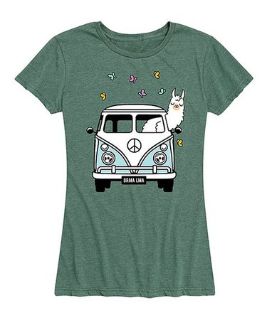 Instant Message Womens Heather Juniper Llama In Van Relaxed-Fit Tee - Women & Plus | Best Price and Reviews | Zulily