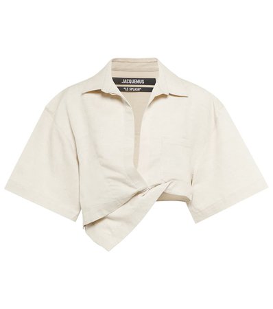 Jacquemus - La Chemise Capri cotton and linen top | Mytheresa