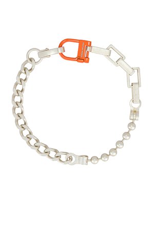 Heron Preston Multichain Necklace in Silver & Orange | REVOLVE