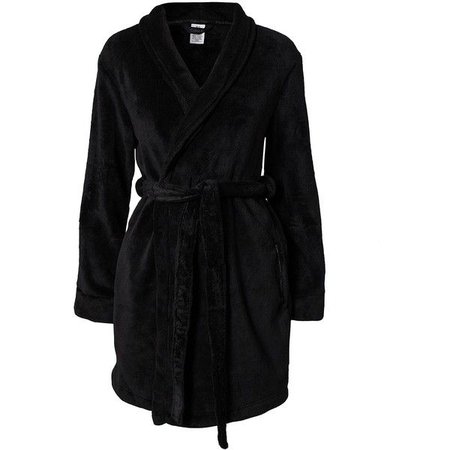 black fluffy robe polyvore - Google Search