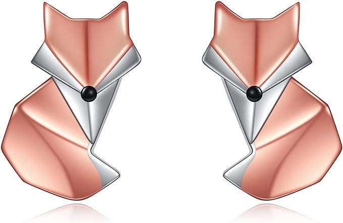 Amazon.com: Origami Fox Stud Earrings 925 Sterling Silver Lucky Cute Animal Stud Earrings Jewelry Gifts for Women Mom Mother Girls (Origami Fox): Clothing, Shoes & Jewelry