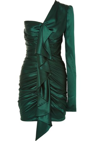 Alexandre Vauthier | One-shoulder ruched silk-blend satin mini dress | NET-A-PORTER.COM