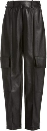 Christian Siriano Pleated Faux Leather Pants