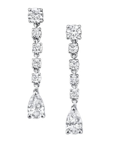 SMALL ROPE DIAMOND EARRINGS WITH PEAR DROPS
