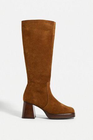 UO Vix Knee High Brown Boots | Urban Outfitters UK
