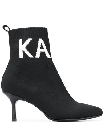 Karl Lagerfeld Pandora Knit Collar Ankle Boots - Farfetch