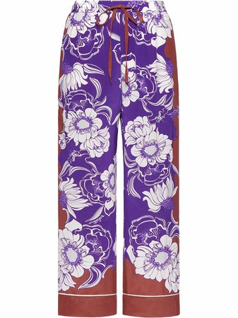 Valentino Floral Pattern Trousers - Farfetch