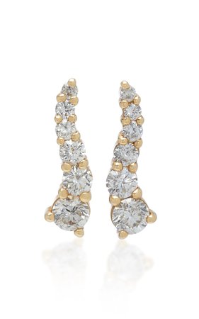 Larvae Yellow Gold and Diamond Earrings by Lynn Ban Jewelry | Moda Operandi