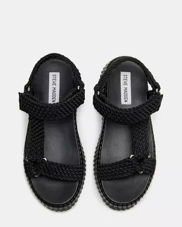 SILAS Black Platform Sandal | Women's Sandals – Steve Madden